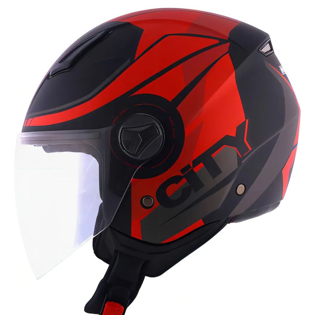 Capacete Norisk Orion City - Preto Fosco & Vermelho