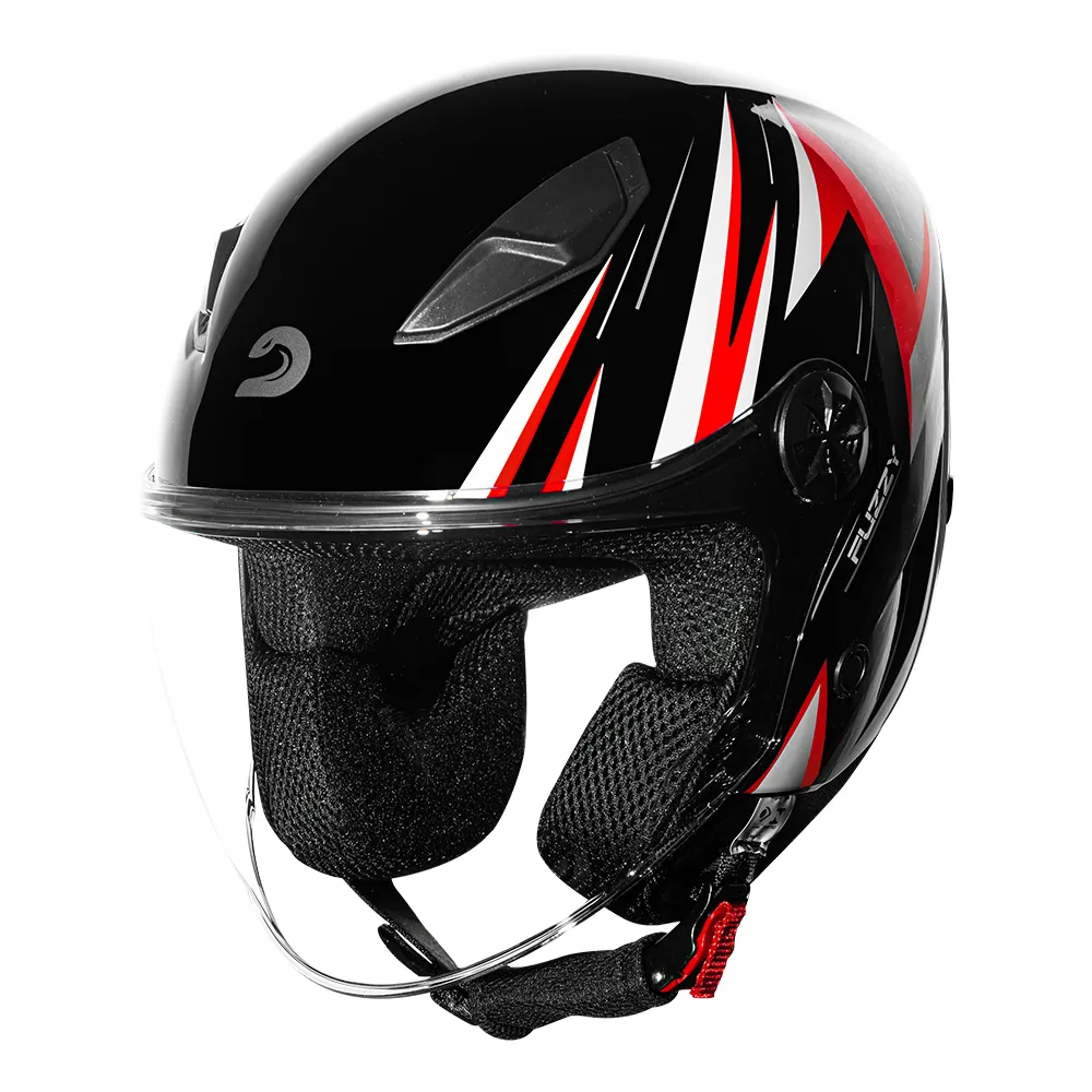 Capacete Race Tech Play Fuzzy Preto & Vermelho - Imagem 2