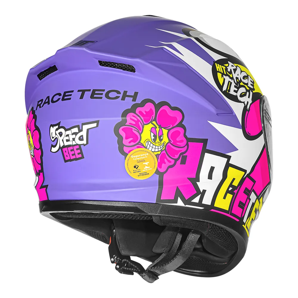 Capacete Race Tech HIT Speedbee Roxo - Imagem 4