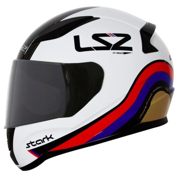 Capacete LS2 FF 353 Rapid Stark - Branco, Azul e Vermelho - Só Capacetes