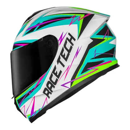 Capacete Race Tech HIT Spark Branco e Verde