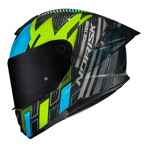 Capacete Norisk Carbon R Team - Amarelo & Azul