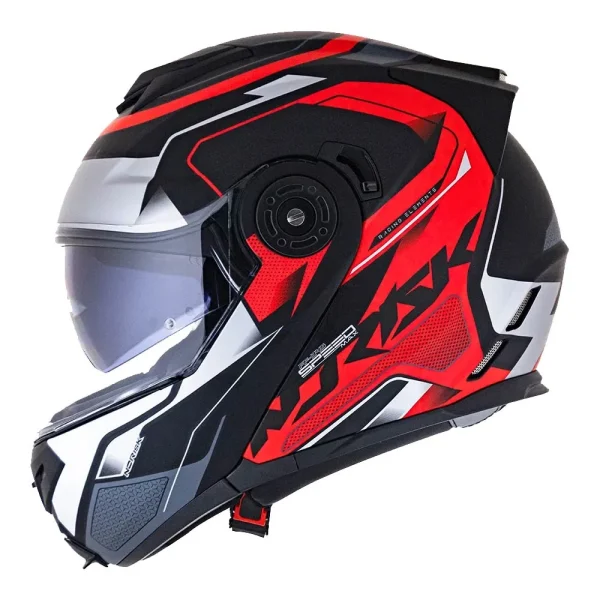 Capacete Norisk FF345 Speedmax – Cinza & Vermelho