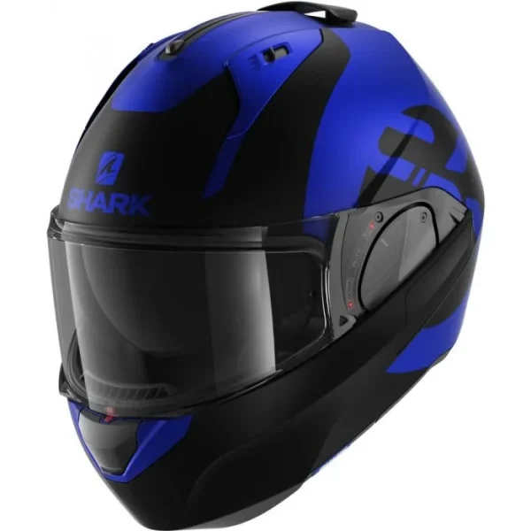 Capacete Shark EVO Es Kedje - Preto Fosco & Azul