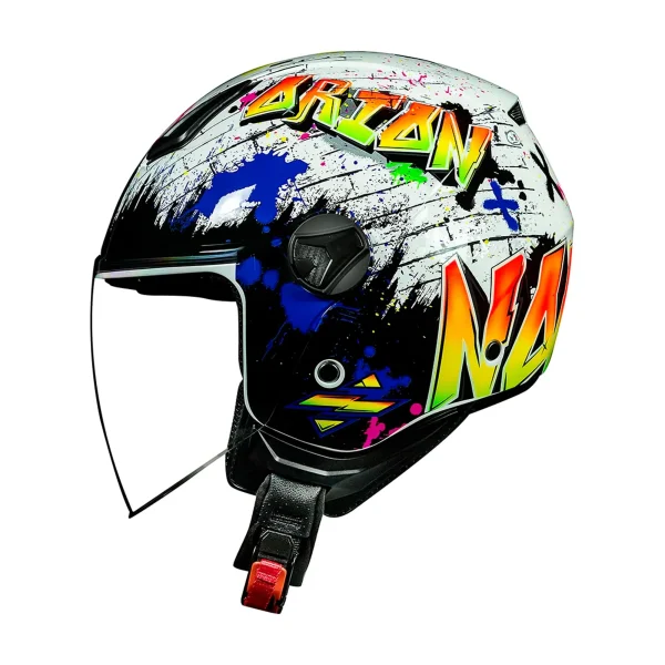 Capacete Norisk Orion Shine - Branco & Laranja