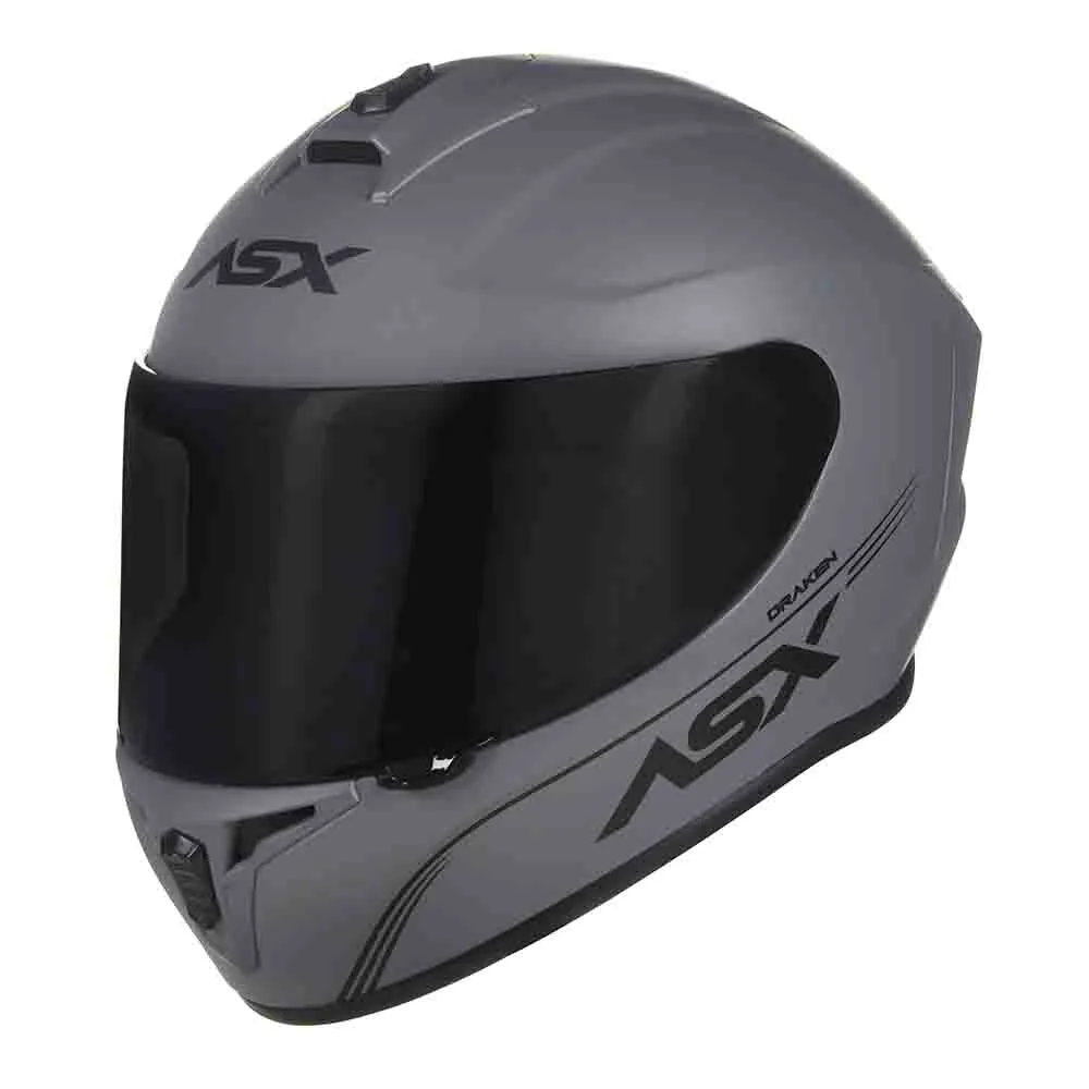 Capacete ASX Draken Solid Cinza Fosco - Imagem 2