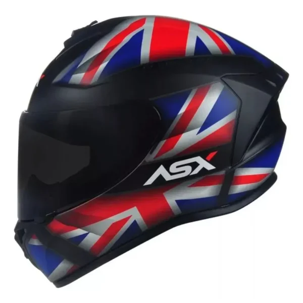 Capacete ASX Draken UK Preto/Vermelho/Azul