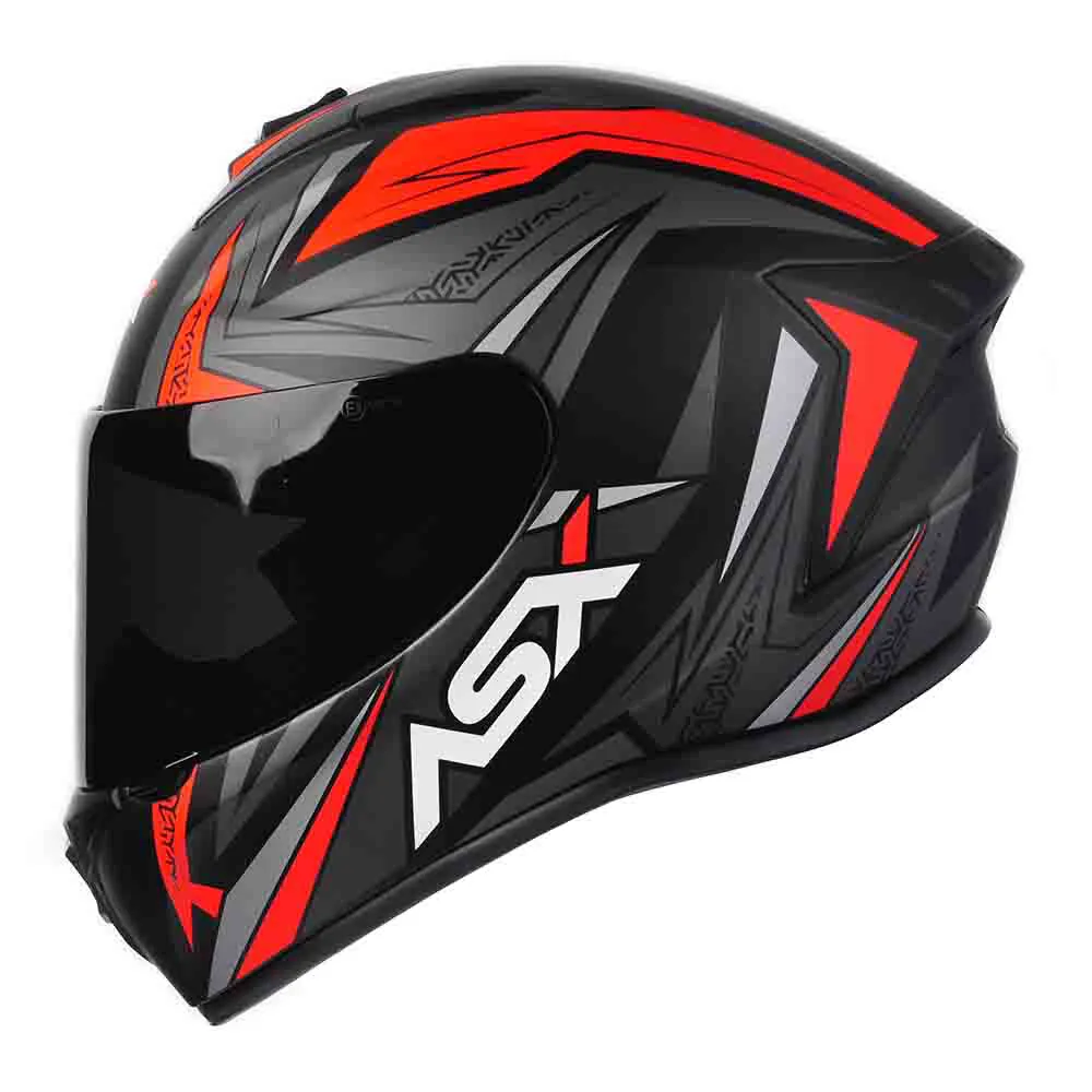 Capacete ASX Vector Preto Fosco/Cinza/Vermelho