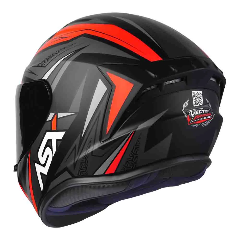 Capacete ASX Vector Preto Fosco/Cinza/Vermelho - Imagem 3