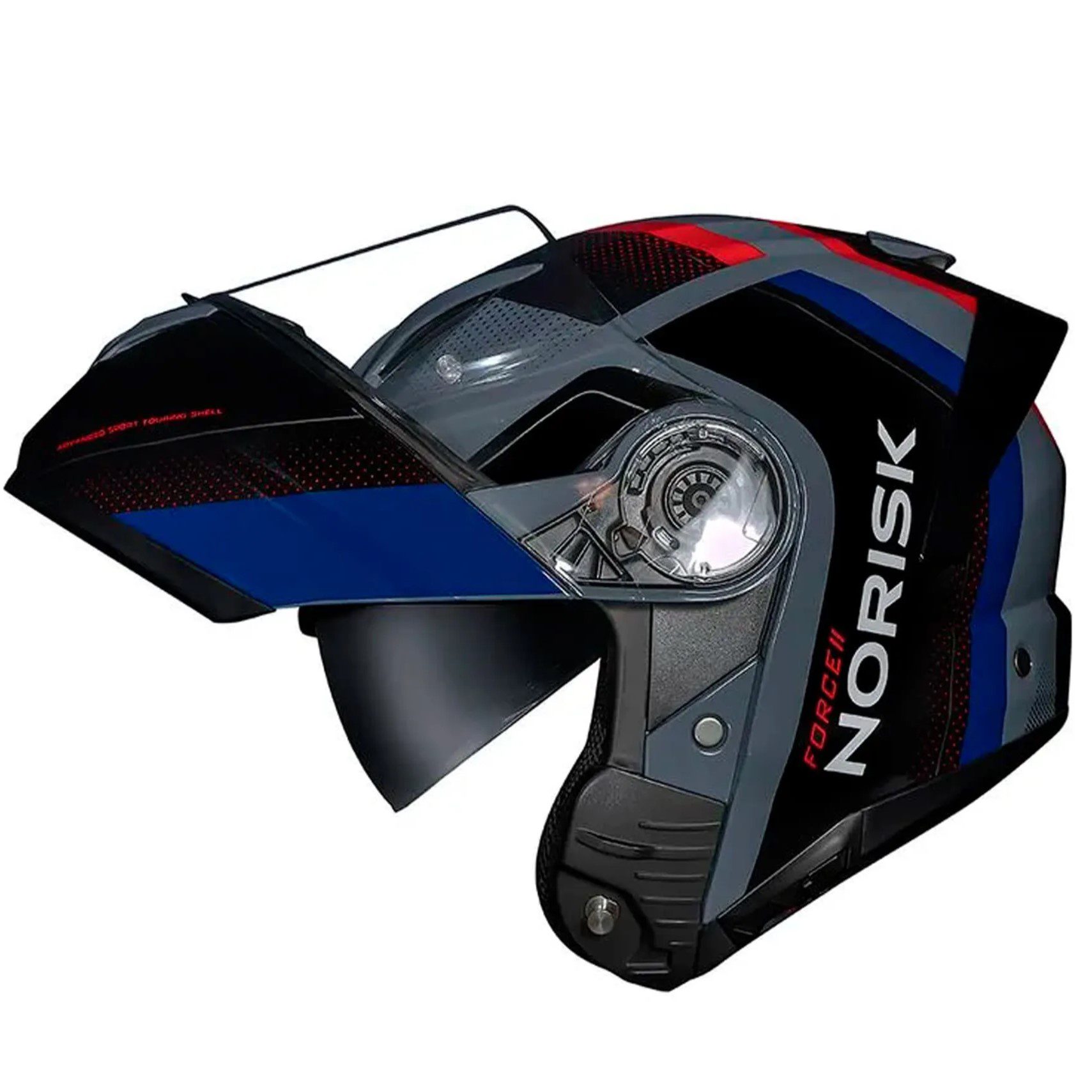 Capacete Norisk Force II Kore - Preto/Azul/Vermelho - Imagem 2