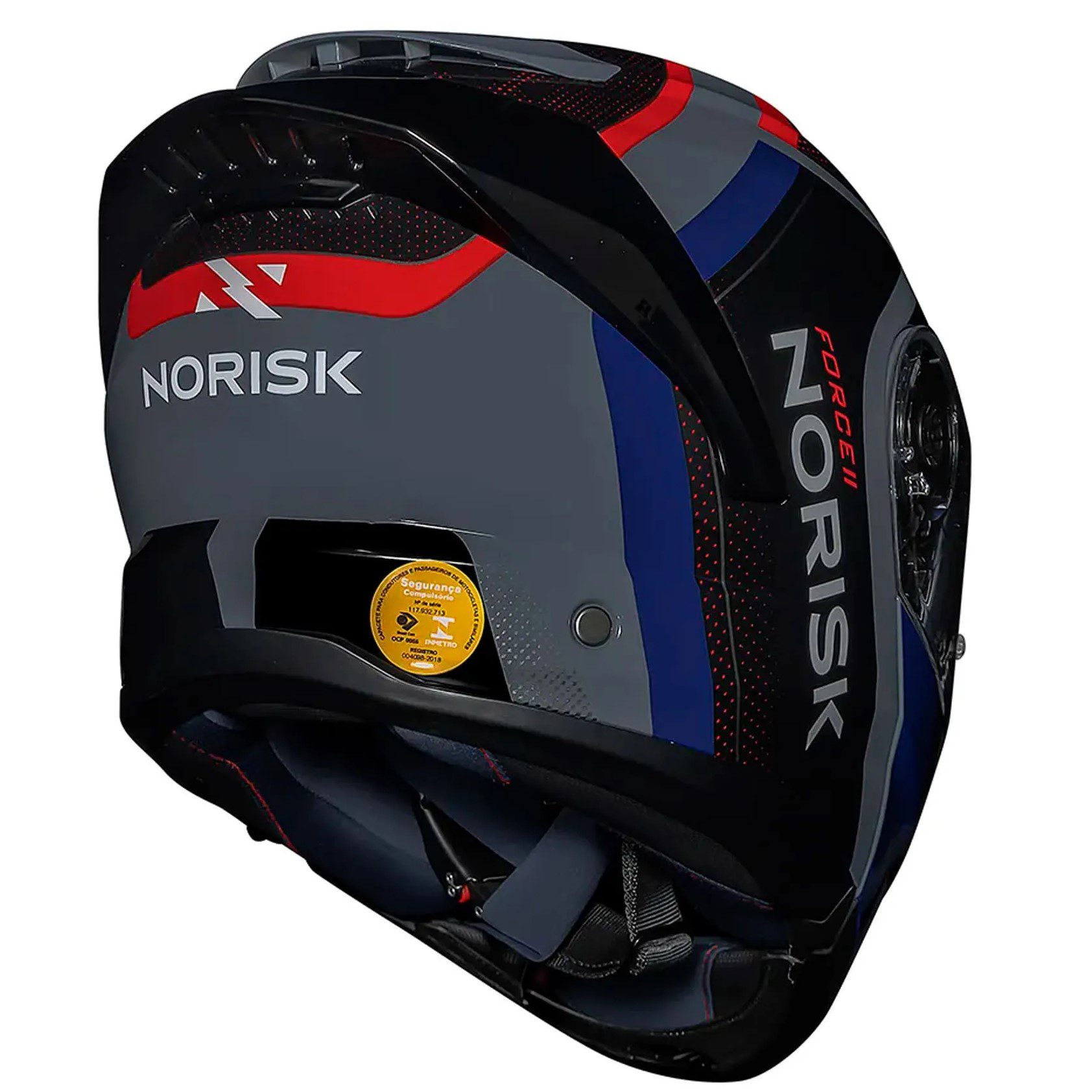 Capacete Norisk Force II Kore - Preto/Azul/Vermelho - Imagem 3