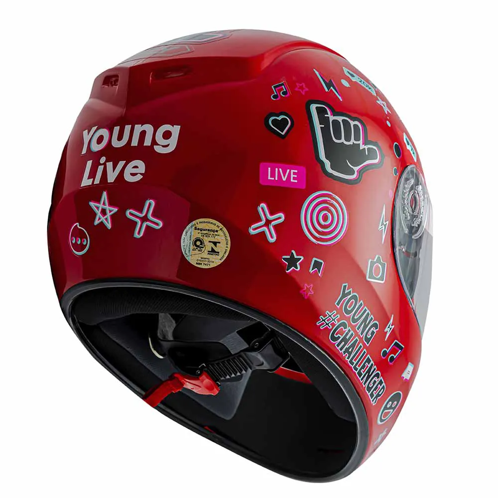 Capacete FLY Young HG Live Infantil - Vermelho - Imagem 3
