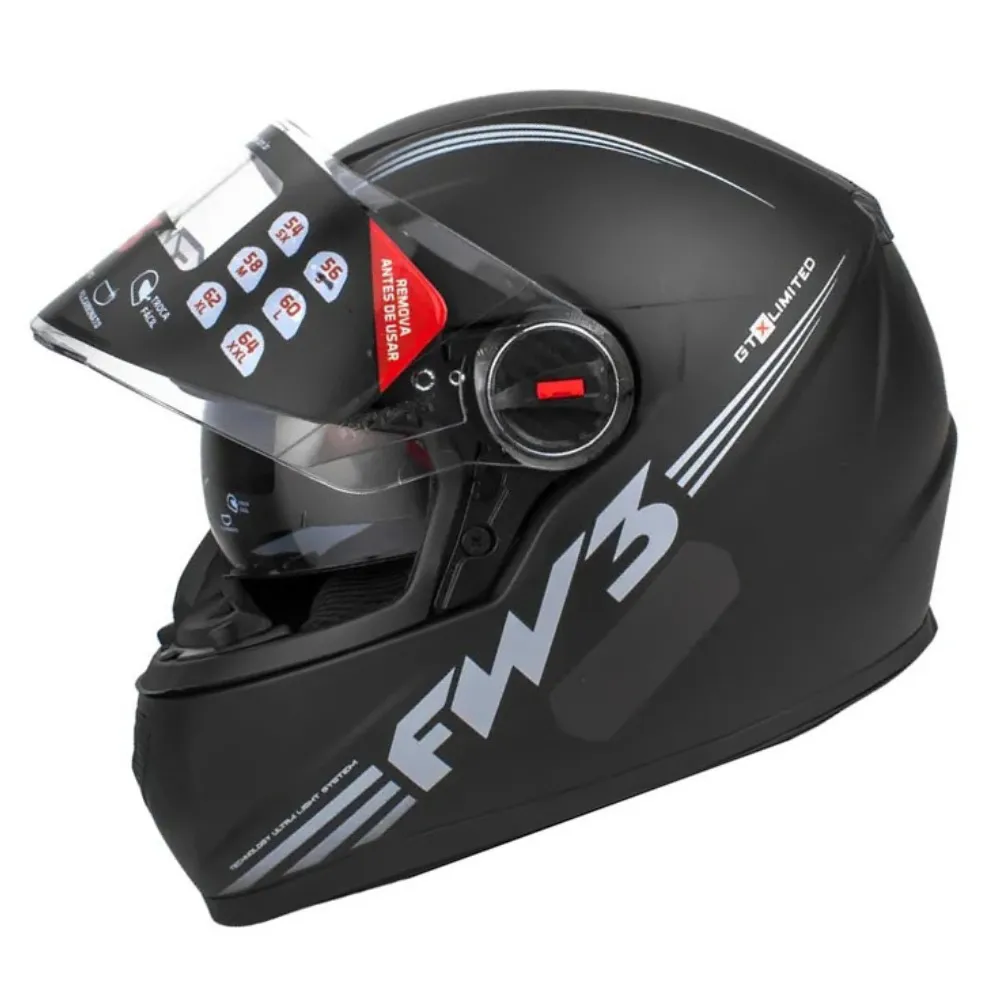 Capacete FW3 GTX Limited Preto Fosco - Imagem 2