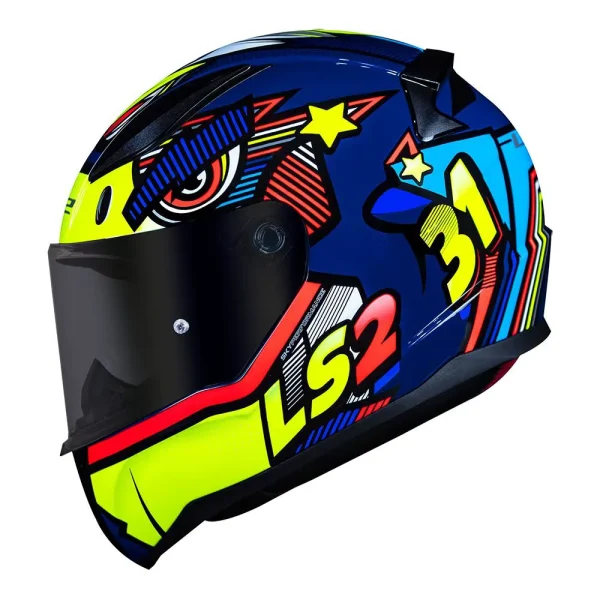 Capacete LS2 FF353 Rapid Khan Amarelo & Azul