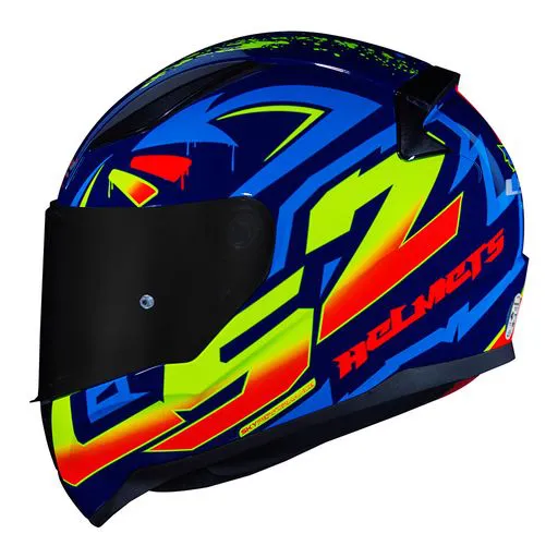 Capacete LS2 FF353 Rapid Tagline Azul & Amarelo