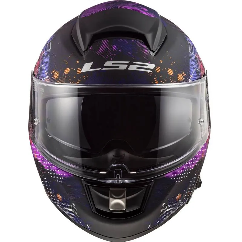 Capacete LS2 FF397 Vector Evo Cosmos Preto Fosco & Rosa - Imagem 2