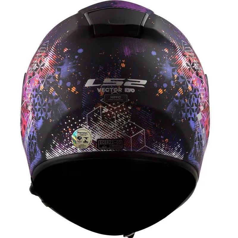 Capacete LS2 FF397 Vector Evo Cosmos Preto Fosco & Rosa - Imagem 3
