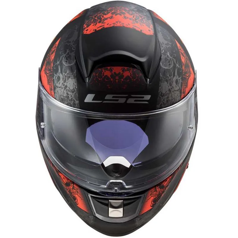 Capacete LS2 FF397 Vector Evo Swipe Preto & Vermelho Fosco - Imagem 2