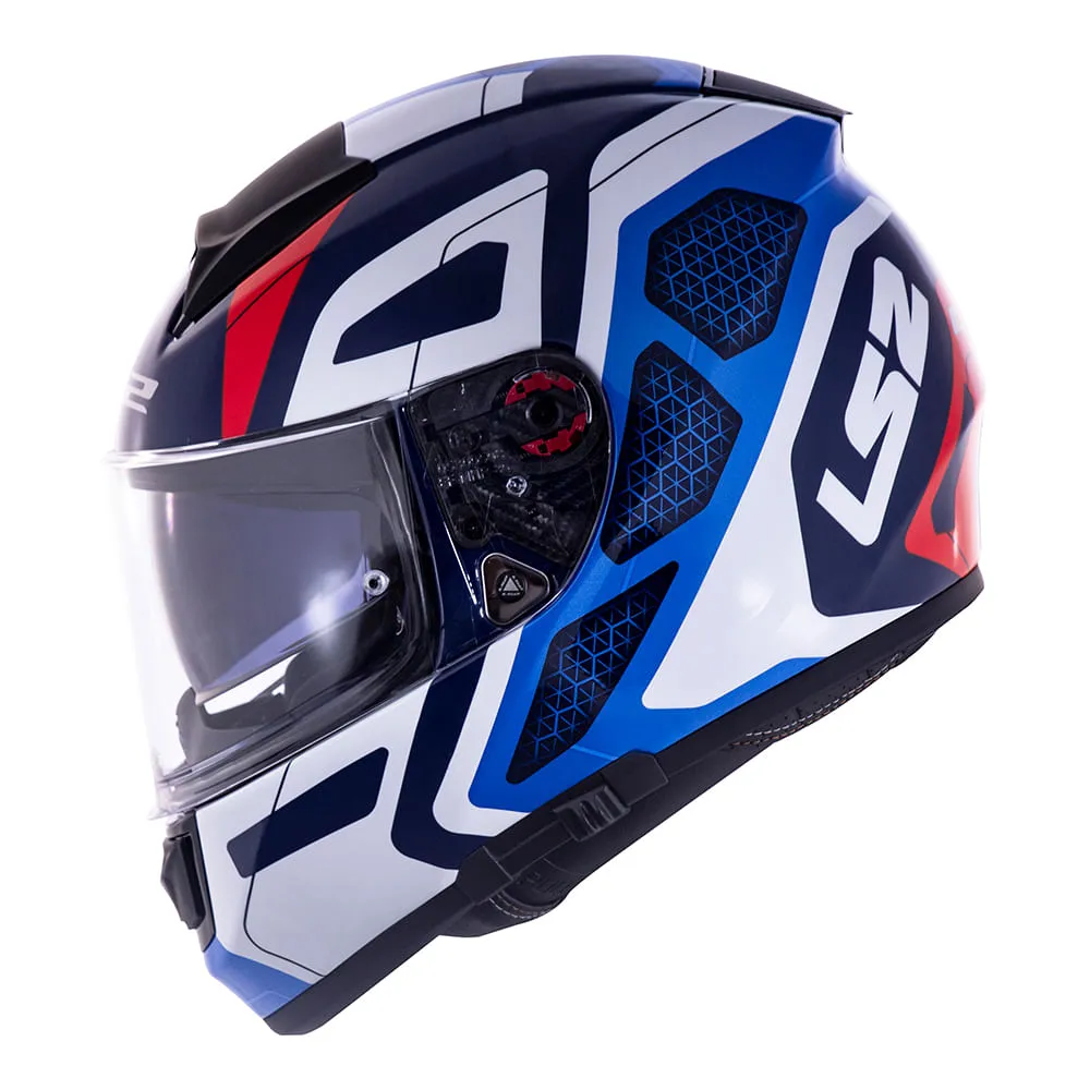 Capacete LS2 FF397 Vector Evo Interceptor Azul & Vermelho