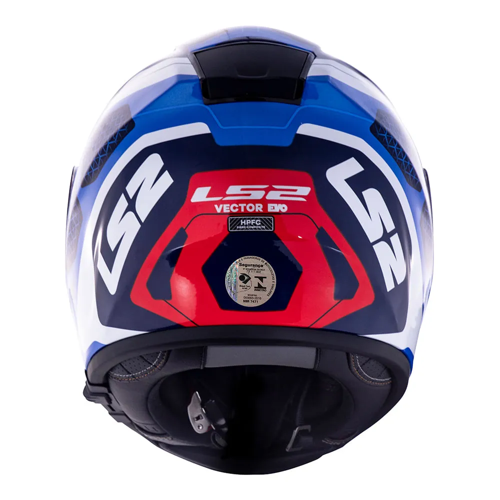 Capacete LS2 FF397 Vector Evo Interceptor Azul & Vermelho - Imagem 3
