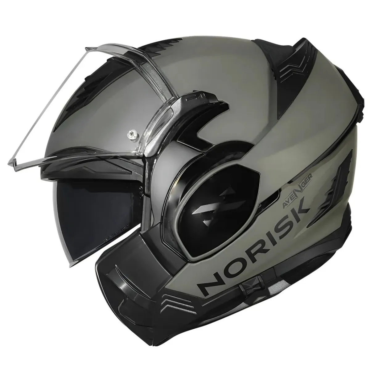 Capacete Norisk Avenger Monocolor Olive – Nardo Grey Fosco - Imagem 2