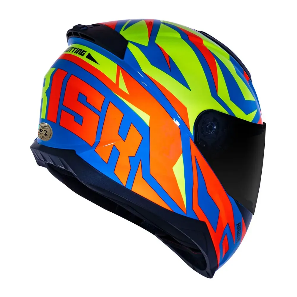 Capacete Norisk Razor Cutting – Azul/Amarelo/Vermelho - Imagem 3