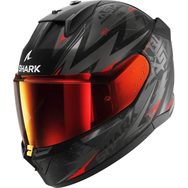 Capacete Shark D-Skwal 3 Sizler – Cinza & Vermelho