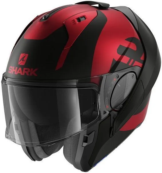 Capacete Shark EVO Es Kedje – Preto Fosco & Vermelho - Imagem 2