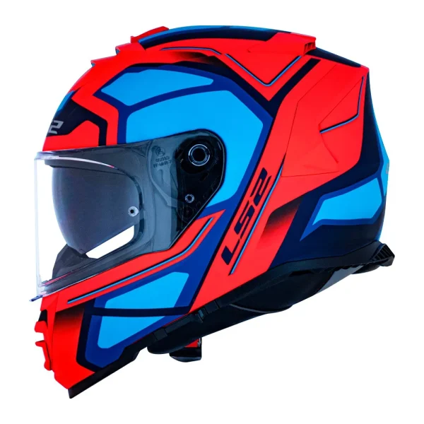 Capacete LS2 FF800 Storm Faster Azul & Laranja Fosco