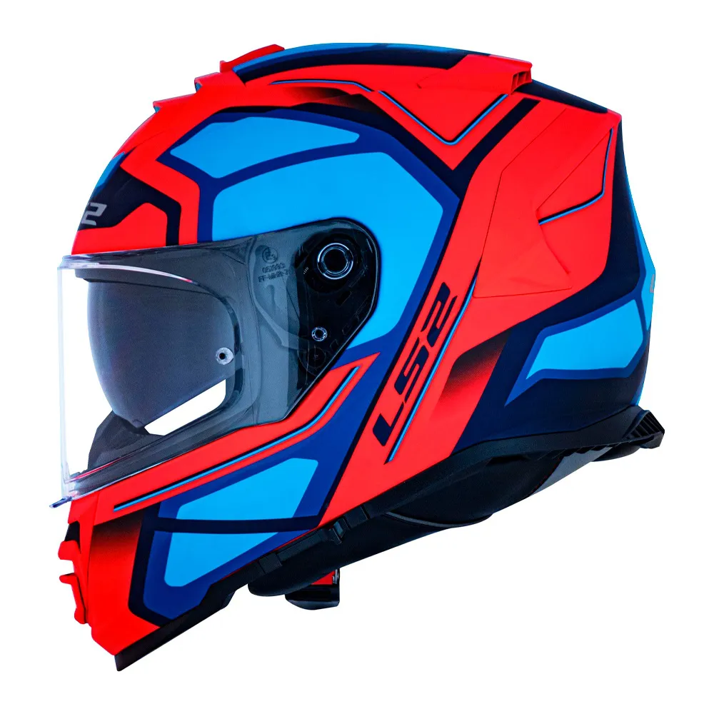Capacete LS2 FF800 Storm Faster Azul & Laranja Fosco