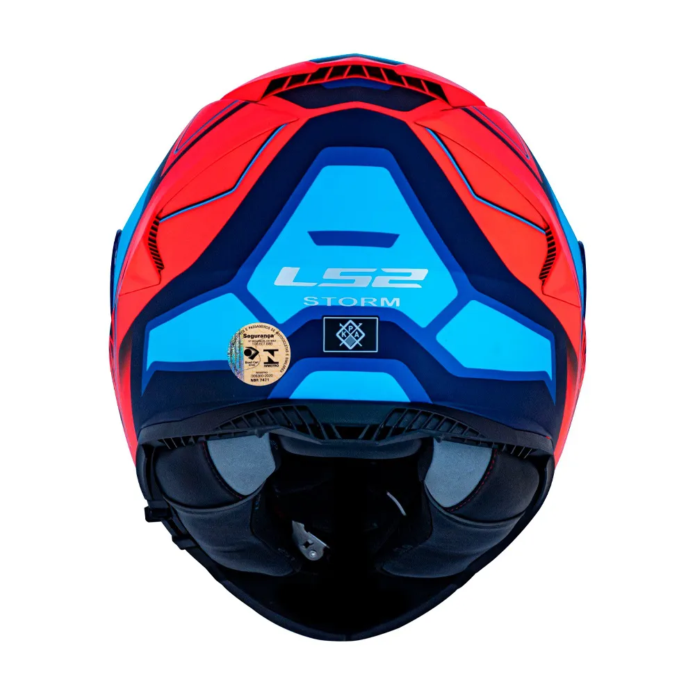 Capacete LS2 FF800 Storm Faster Azul & Laranja Fosco - Imagem 3