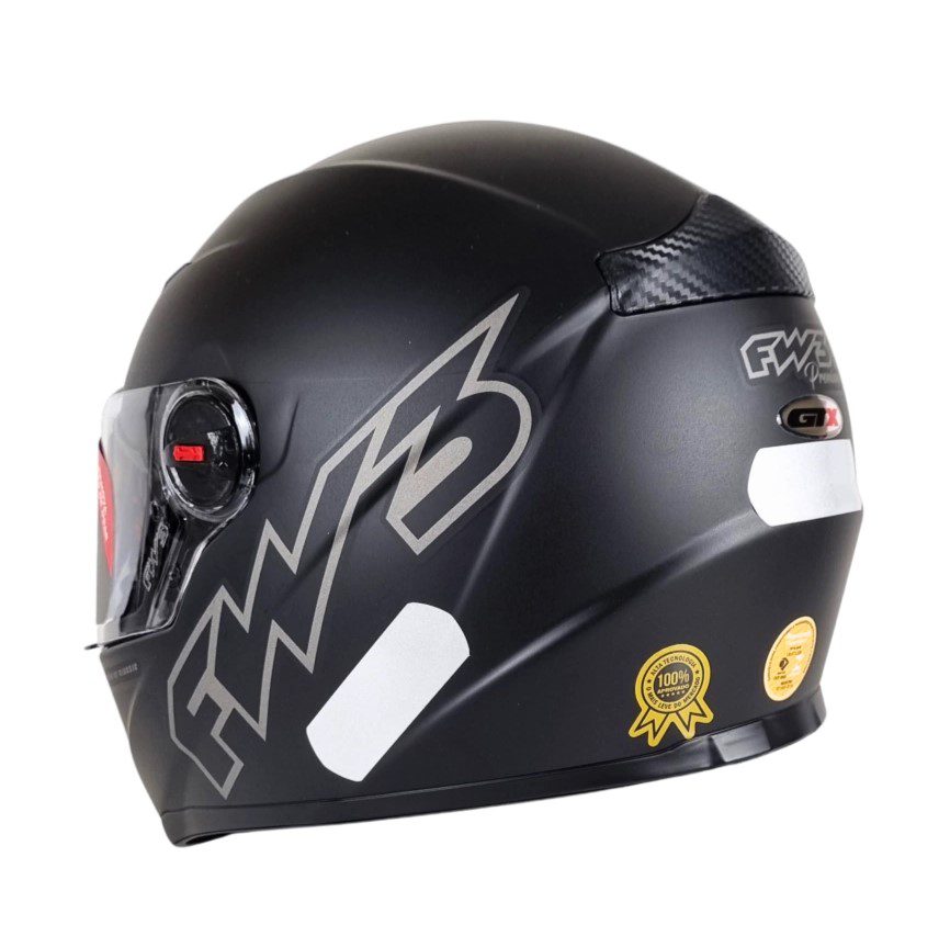 Capacete FW3 GTX Classic Preto Fosco ( Com óculos interno ). - Imagem 3