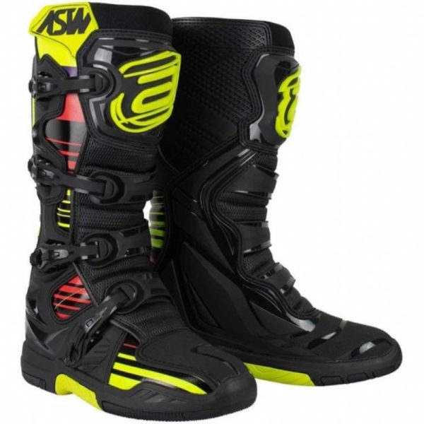 Bota ASW Elavate - Preta/Amarelo/Vermelho