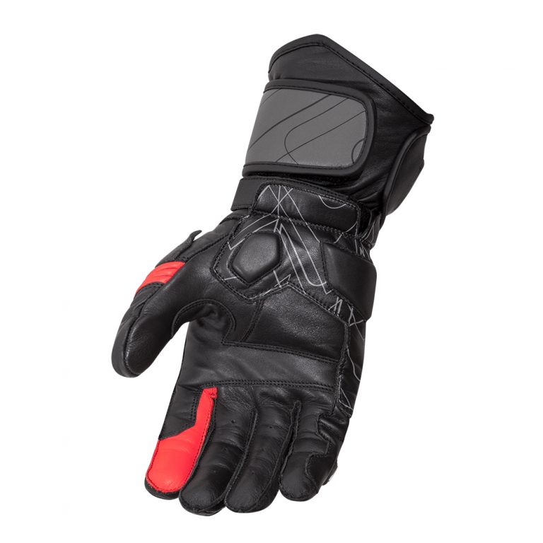 Luva X11 Racer 2 Couro Masculina - Preto/Cinza/Vermelho - Imagem 2