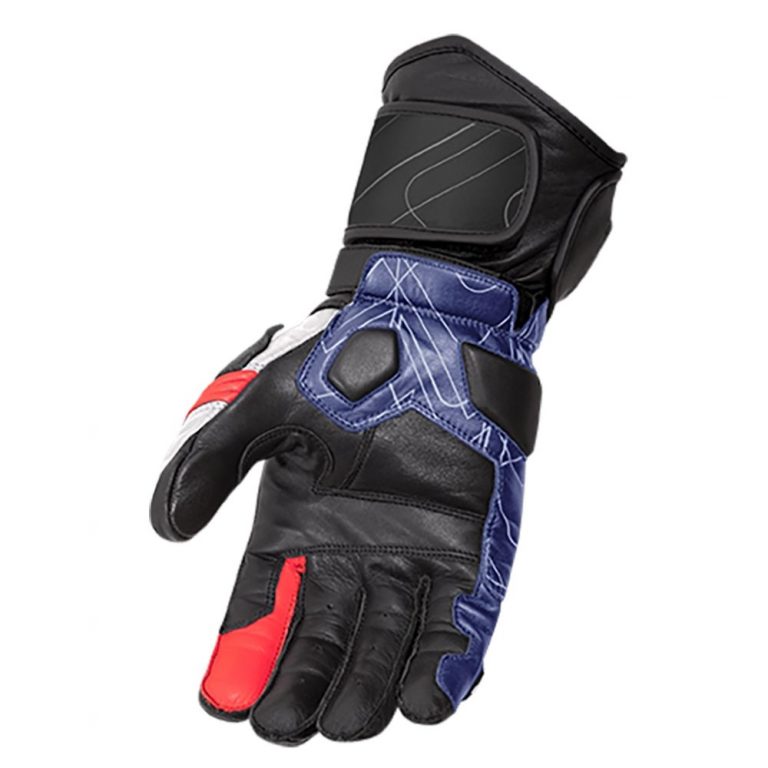 Luva X11 Racer 2 Couro Masculina - Azul/Vermelho/Branco - Imagem 2