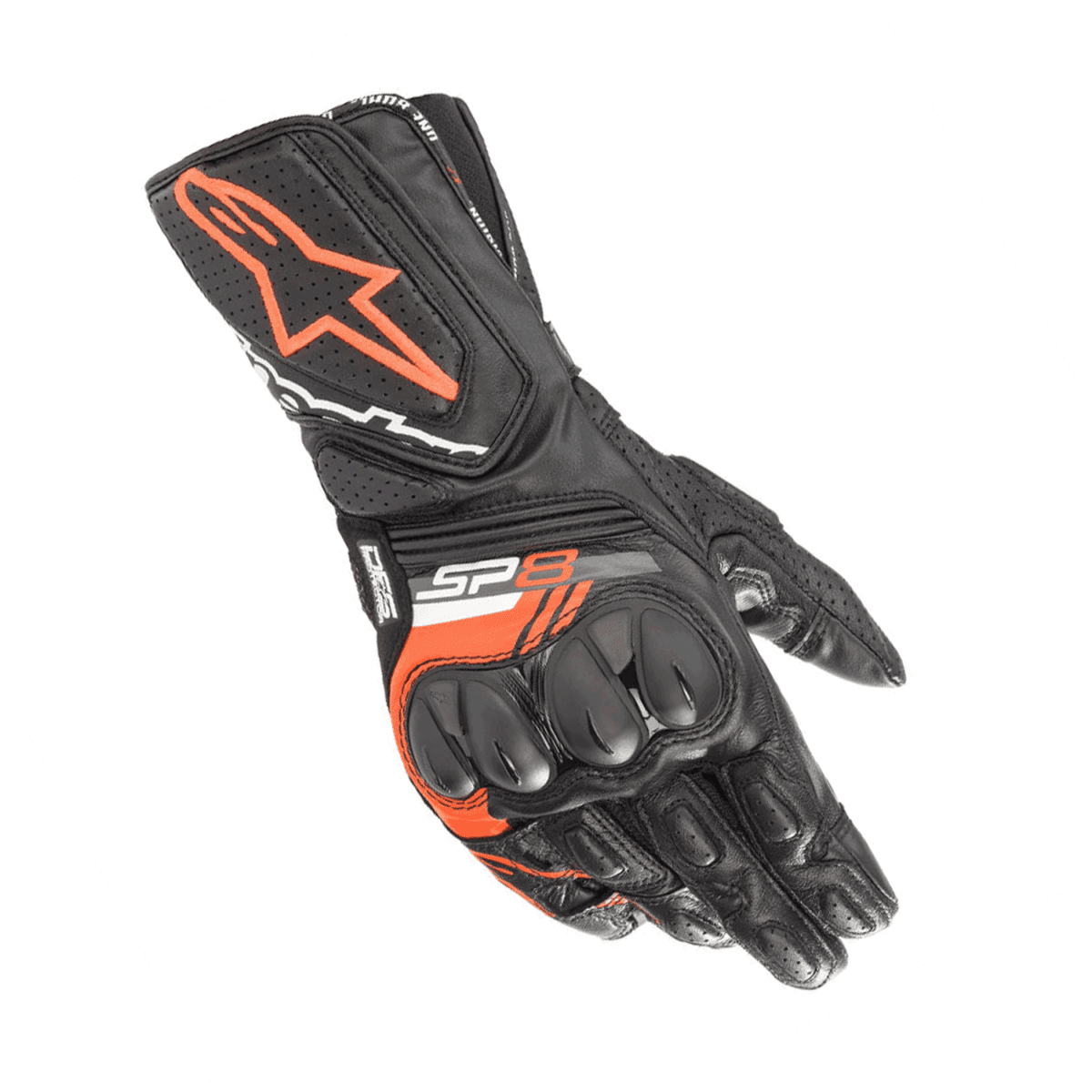 Luva Alpinestars SP-8 V3 Preta/Vermelha Fluor