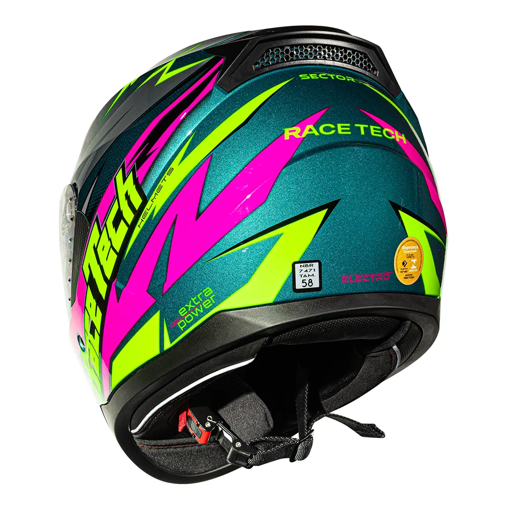 Capacete Race Tech Sector Electro Verde - Imagem 2