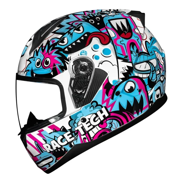 Capacete Race Tech Sector Monsters Branco