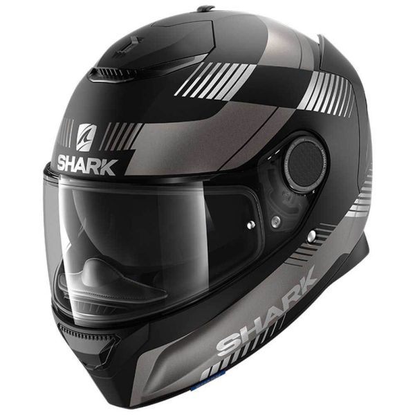 Capacete Shark Spartan 1.2 Strad – Preto & Cinza Fosco